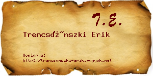 Trencsánszki Erik névjegykártya