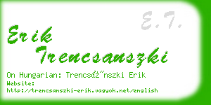 erik trencsanszki business card